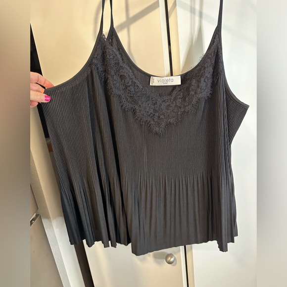 Violeta by MNG Black XXL Lace Blouse Tank 2x - Picture 1 of 8